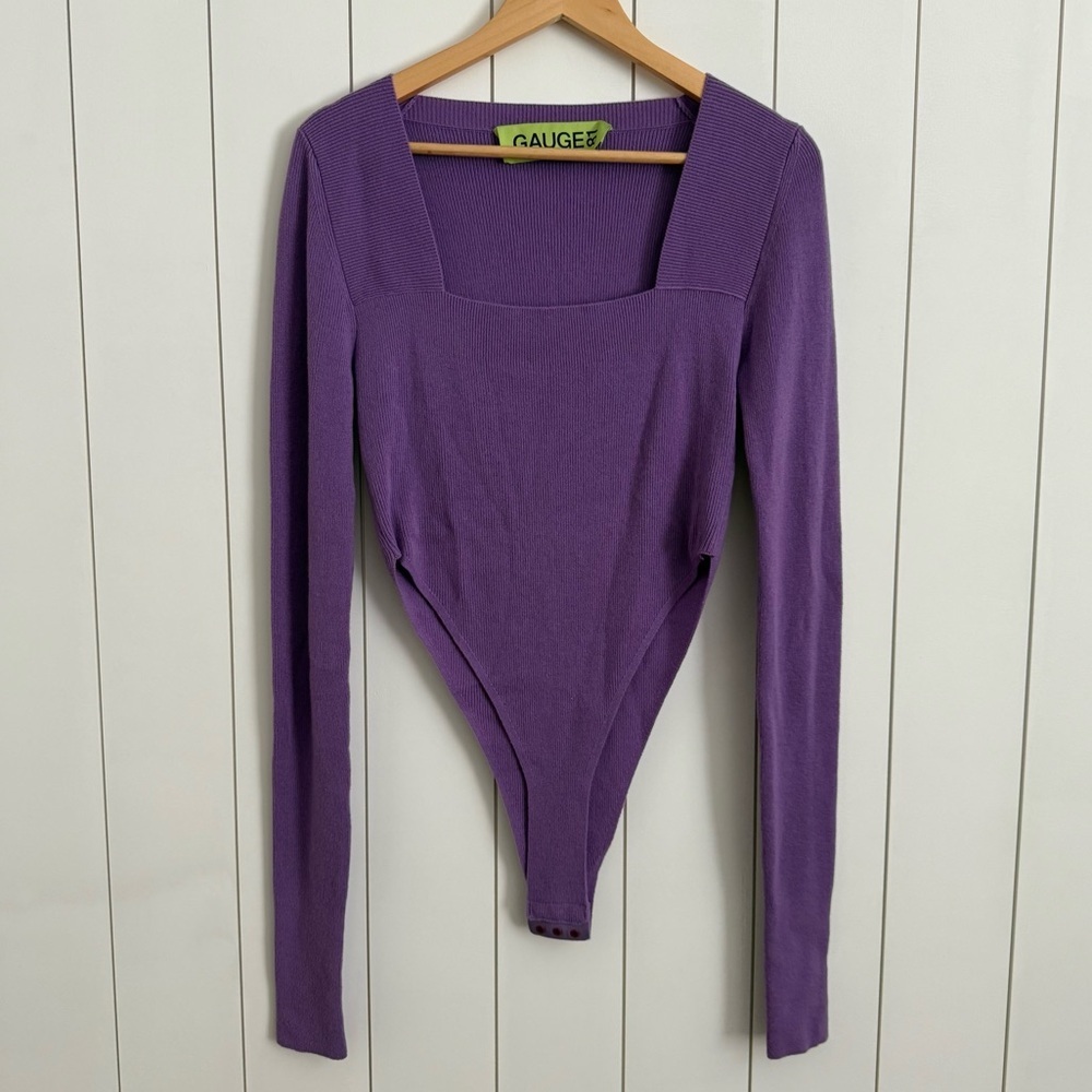 Gauge81 Purple Cashmere Long Sleeve Bodysuit